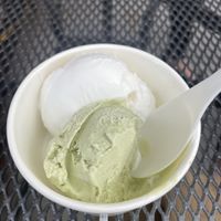 Single split of coconut-lime and avocado-banana  at Heaven Creamery in Centennial