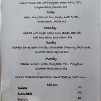 Lunch Menu Thu - Mon 1pm - 3pm at Burgerie in Mysore