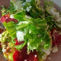 Beetroot amd avocado bagel at SeaYou  in Felixstowe