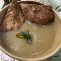 Potato and leak!   The flatbread chips are amaze   at TREEHOUSE - Causeway Bay in Hong Kong Island