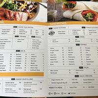 Menu options wraps and bowls  at DPS - Fresh in Tuban