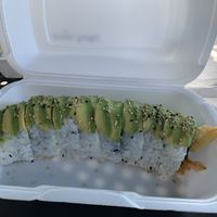 Ninja Turtles: Avocado, Cucumber, Veggie Tempura (Fried Carrots, Zucchini, Squash, Sweet Potato and Onion) and Ginger Dressing at Niko Niko in Redlands