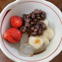 Red Bean paste & shiratama dessert   at Idees Kamakura in Kamakura