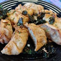 Three different kinds of dumplings at Desert Island Dumplings in Manchester