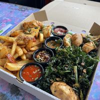 Sharer box  at Desert Island Dumplings in Manchester