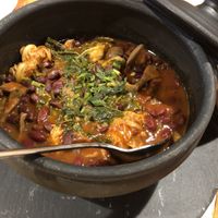 Bean, cabbage and mushroom stew  at Abrigo da Montanha in Guarda