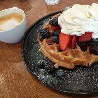 The berry chantilly and a latte at Knead  in Albuquerque