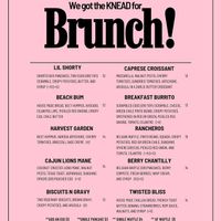 Menu as posted May 2024  at Knead  in Albuquerque