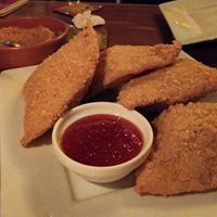 dutch fried cheese turnovers with sweet chili sauce. tasty at Florin Cafe in Sucre