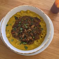 Mac and cheese with chilii  at Nanita in Oaxaca