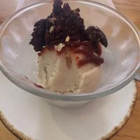 Ice cream with chocolate granola at Nanita in Oaxaca