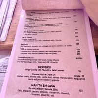 Menu   at Nanita in Oaxaca