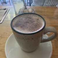 Oaxacan chocolate with oat milkk  at Nanita in Oaxaca