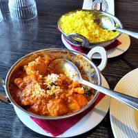 Vegetable Indian curry with coconut cream at Indian Restaurant Nanda Devi in Tampere