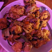 Salt & Pepper with tofu and mixed vegetables at Spicy Moon  - Bowery in New York City