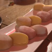 Lychee and mango mochi   at Spicy Moon  - Bowery in New York City