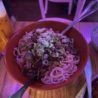 Dan Dan Noodles (with beyond beef)  at Spicy Moon  - Bowery in New York City
