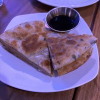 Scallion pancakes. A little oily but good.  at Spicy Moon  - Bowery in New York City