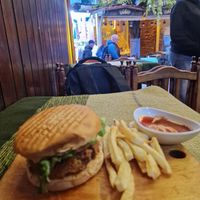 Falafel burger at MIDO'S in Chefchaouen