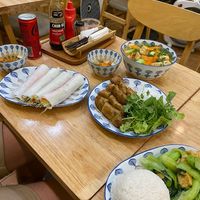 Summer rolls, veg pho soup and much moree   at Quan Little Hanoi in Hanoi