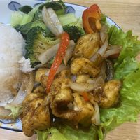 Tofu stir fry. Sauce was excellent.   at Quan Little Hanoi in Hanoi