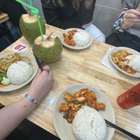 Rice with tofu, tomatoes and mushrooms ❤️‍🔥  at Quan Little Hanoi in Hanoi