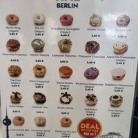 Menu at Doughnut Time in Berlin
