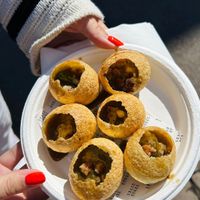 Pani puri  at Vegan Bites in Cambridge