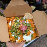 Channa masala with butter tofu at Vegan Bites in Cambridge
