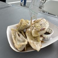 Cha siu dumplings  at BaBa Duck - Troy Farmers Market in Troy