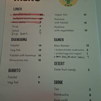 current menu at Vegan Bro  in Batumi