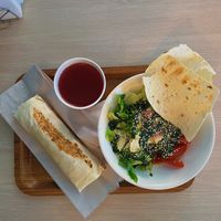 Veganfish Burrito, Fattoush Salad and Basil lemonade  at Vegan Bro  in Batumi