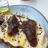 Hummus and dates   at Charlys & Toms - The Brunch Club in Gran Canaria