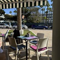 View looking out from outdoor seating   at Charlys & Toms - The Brunch Club in Gran Canaria
