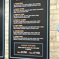 Veggie bowl at the top is vegan  at El Mercadito de Tamarindo Food and Cocktail Market in Tamarindo