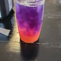 Blackberry Raspberry Layered Lemonade with popping boba at C.A.T. Cafe Bakery in Huntsville