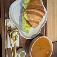 Soup and egg sando   at Blivin Bakery 植物系生吐司專門店 in Taipei