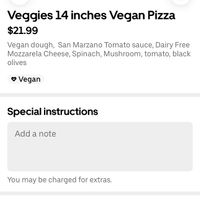 Uber Eats description.  at My Slice Pizza in Bradenton