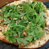 Mushroom pizza at Original Greens in Central Singapore