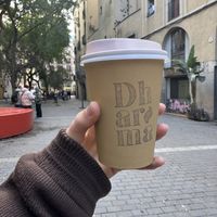 Beetroot latte   at Dharma in Barcelona