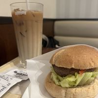 Iced Soy Milk Latte and Soy Patty Sandwich  at Doutor in Hiroshima