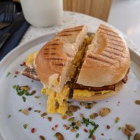 Vegan bacon & egg bagel at OH Bagel in Muenster