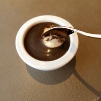 Soy based truffle mousse at Amber  in Hong Kong Island