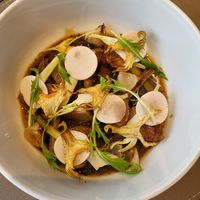 Purple artichoke, preserved truffle, cippolini onion at Amber  in Hong Kong Island