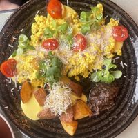 Scrambled tofu and heavenly potatoes  at Nihe in Tallinn