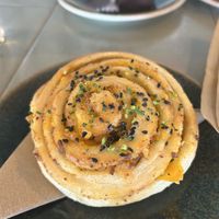 Pastry with smoked tofu filling  at Nihe in Tallinn