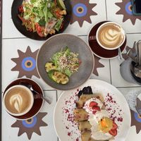 Rice noodles, potato cake, and crepes  at Nihe in Tallinn