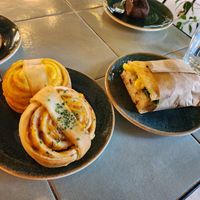 Cheese pastries and seitan focaccia at Nihe in Tallinn
