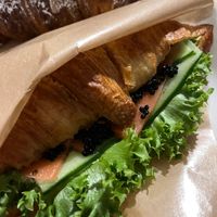 „Salmon“ & almond croissant. at Nihe in Tallinn