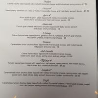 Galettes menu at Crêperie Nathalie in Whitley Bay